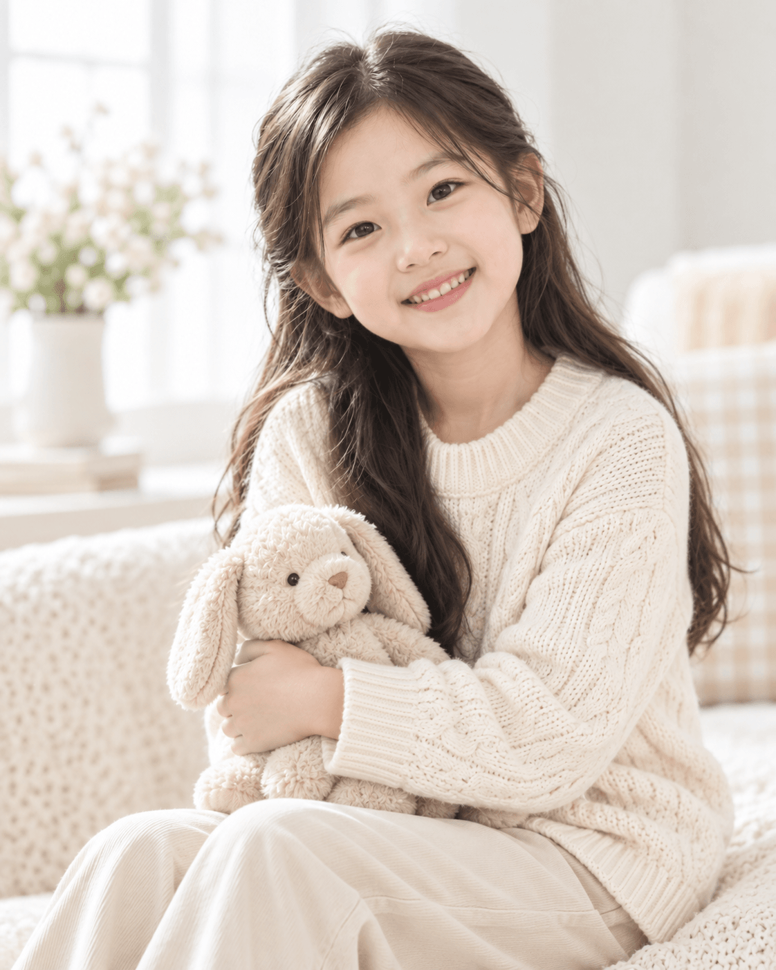 밝게 미소 짓는 키즈 Talent AI 예시